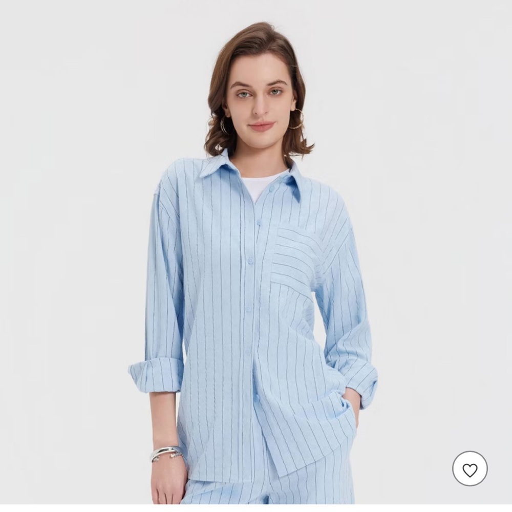 Woman’s Button Down Shirt Pinstripe